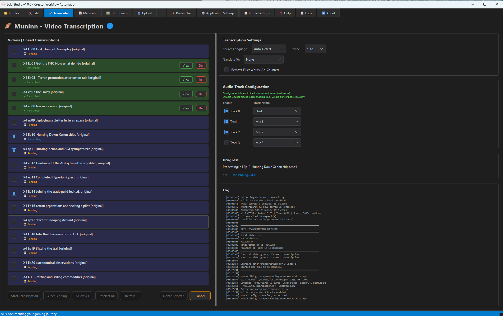 Muninn Transcription Engine